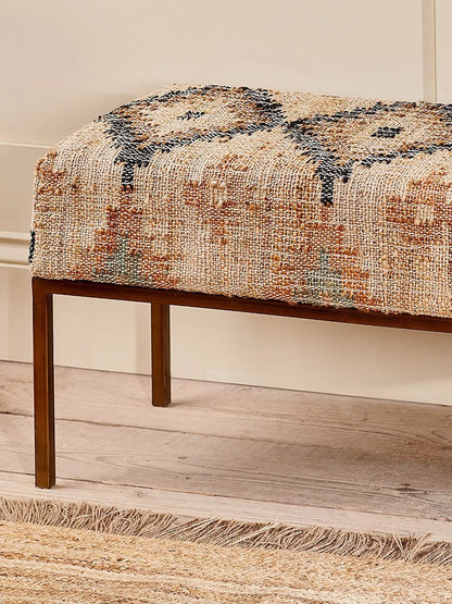 nkuku Kesu Kilim & Iron Bench