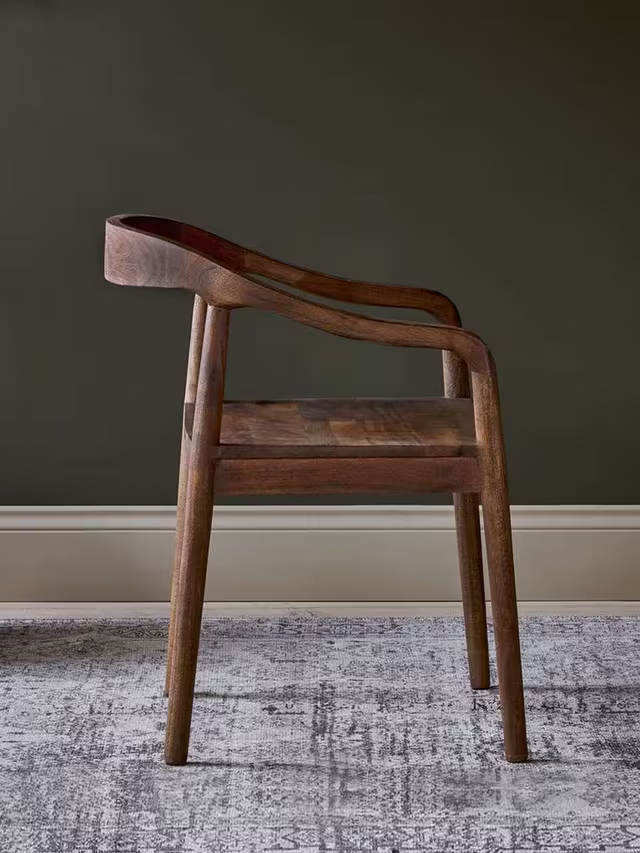 nkuku Anbu Acacia Dining Chair Walnut Kitchen