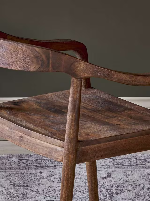 nkuku Anbu Acacia Dining Chair Walnut Kitchen