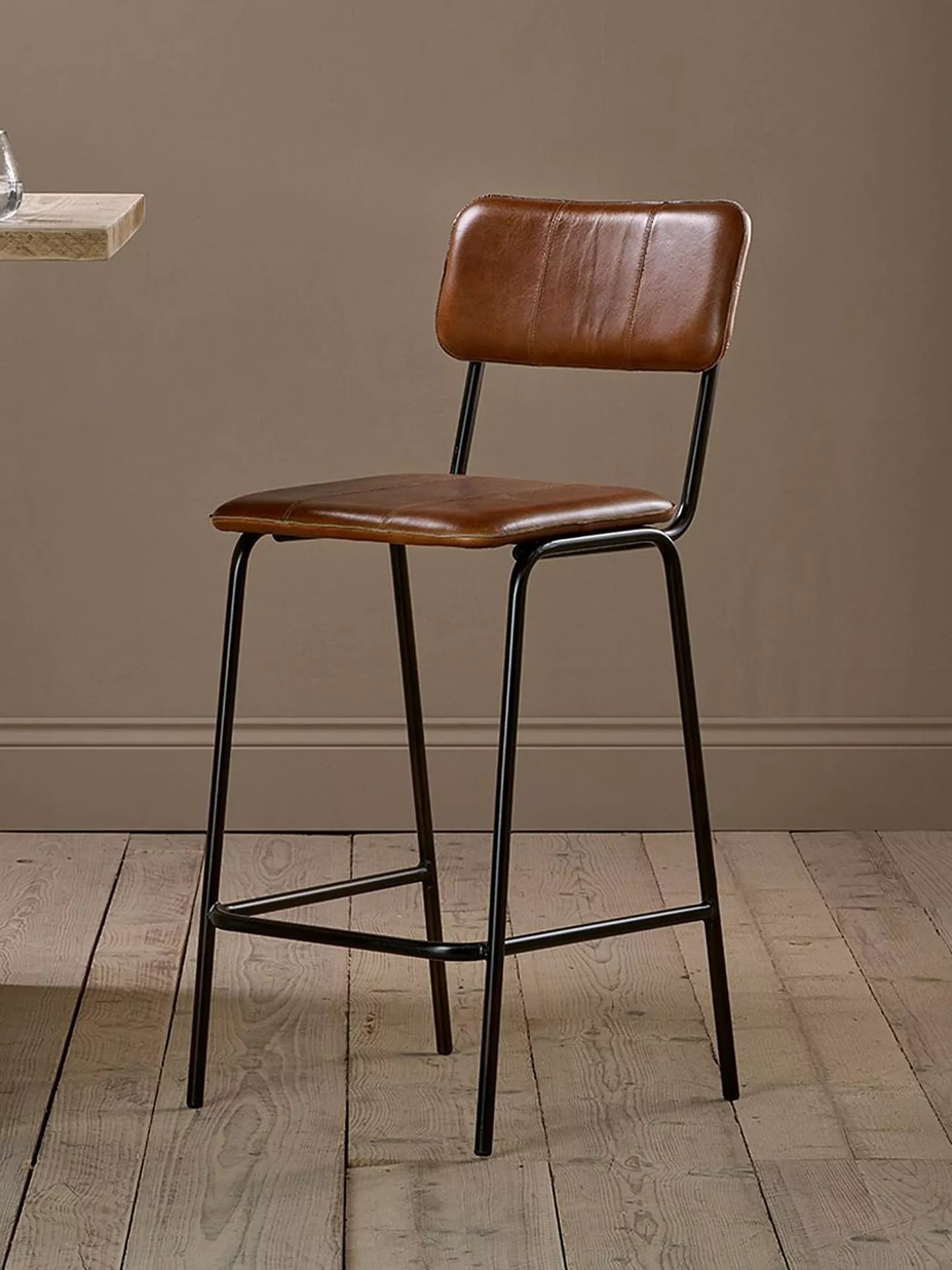 nkuku Ukari Counter Chair, Chocolate Brown