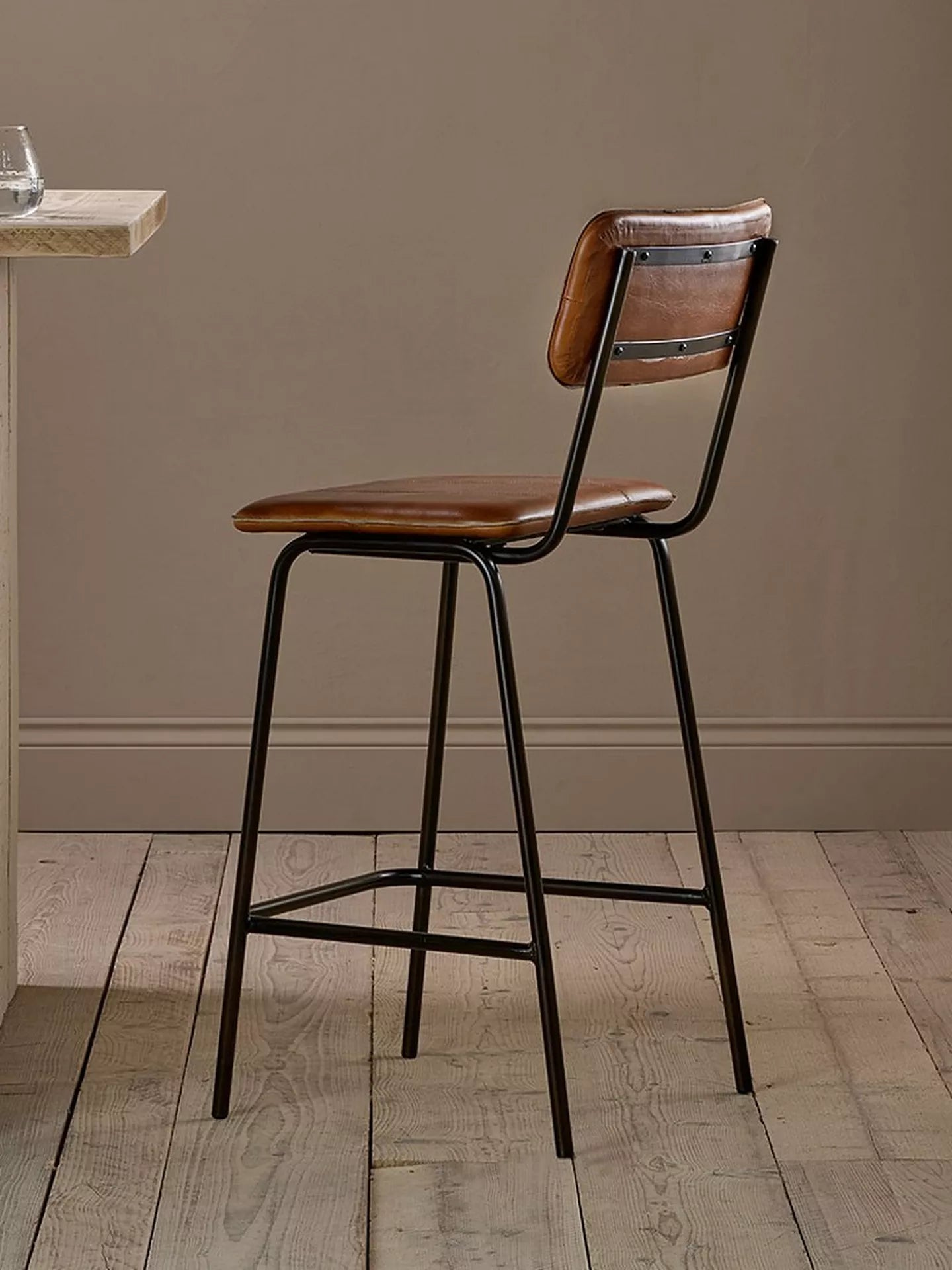 nkuku Ukari Counter Chair, Chocolate Brown