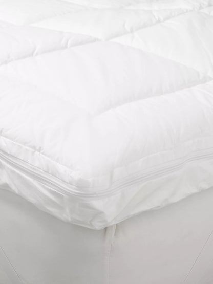 John Lewis Specialist Synthetic Luxury Memory Foam Mattress Topper, White Ivory,