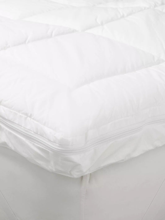 John Lewis Specialist Synthetic Luxury Memory Foam Mattress Topper, White Ivory,