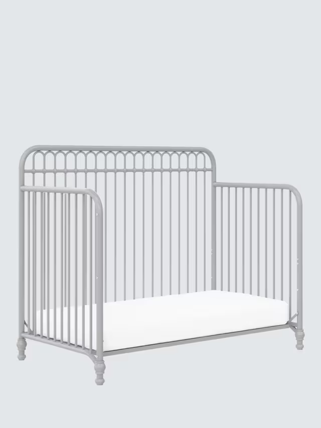 Little Seeds Monarch Hill Ivy 3-in-1 Metal Convertible Cotbed, Grey