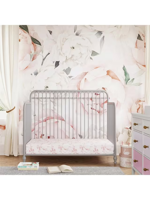 Little Seeds Monarch Hill Ivy 3-in-1 Metal Convertible Cotbed, Grey