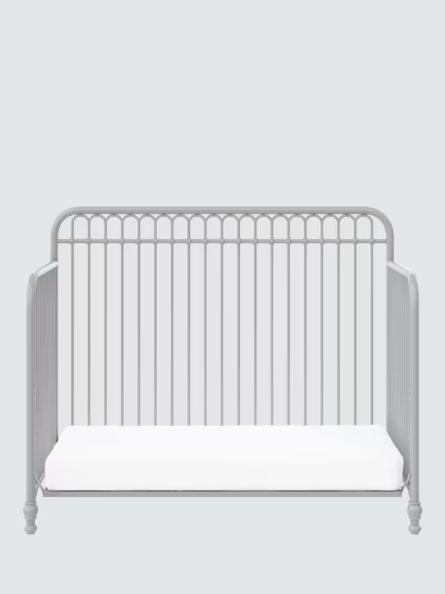 Little Seeds Monarch Hill Ivy 3-in-1 Metal Convertible Cotbed, Grey