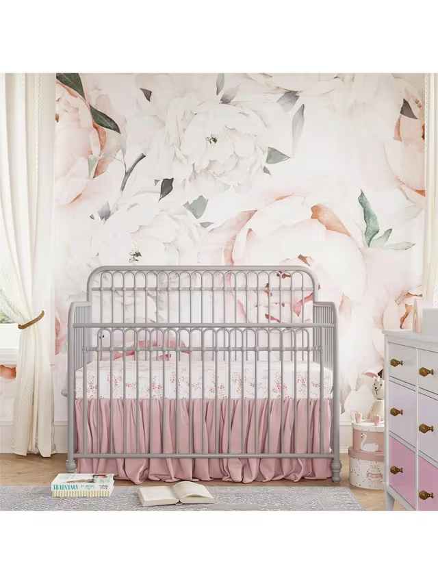 Little Seeds Monarch Hill Ivy 3-in-1 Metal Convertible Cotbed, Grey