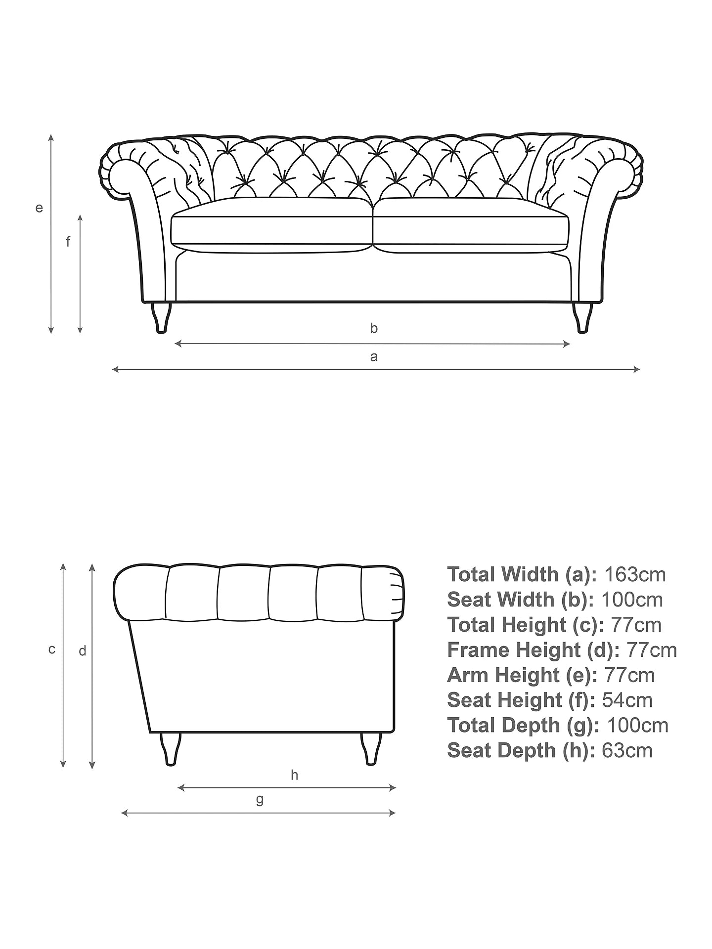 John Lewis Cromwell Small 2 Seater Sofa, Light Leg