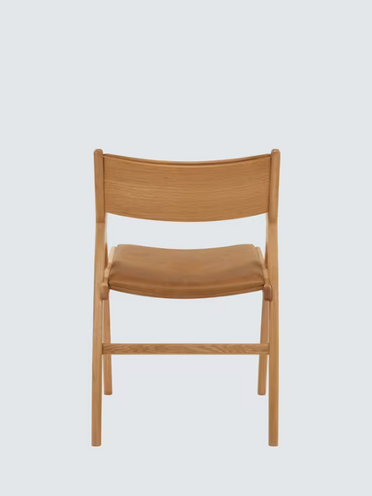 John Lewis X-Ray Leather Dining Armchair, Oak/Camel