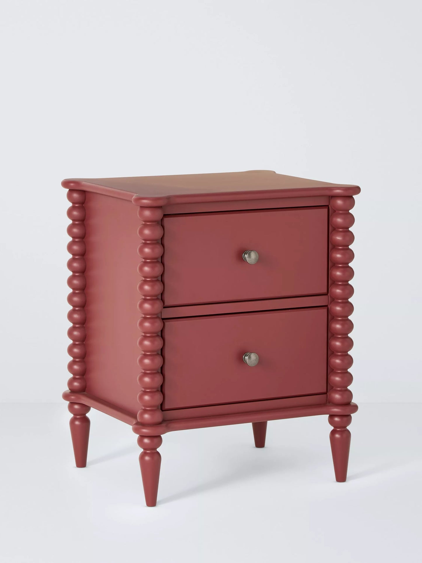 John Lewis Bobbin 2 Drawer Bedside Table Red