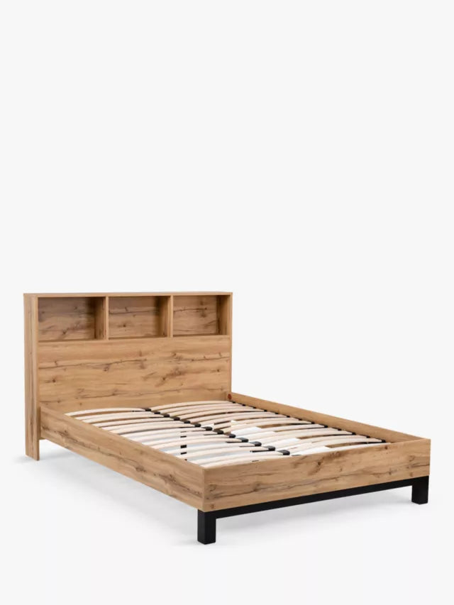 Julian Bowen Bali Bookcase Bed Frame, King Size, Oak