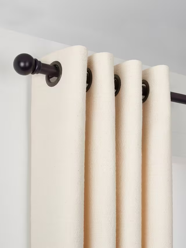 John Lewis Select Classic Eyelet Curtain Pole with Ball Finial, Wall Fix, Dia.25mm, Waxed Matt, L150cm