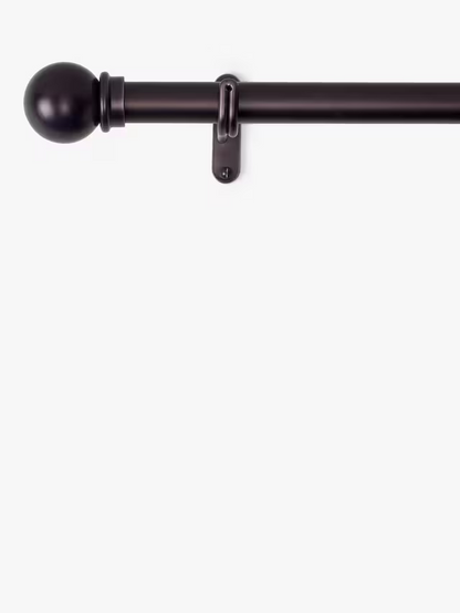 John Lewis Select Classic Eyelet Curtain Pole with Ball Finial, Wall Fix, Dia.25mm, Waxed Matt, L150cm