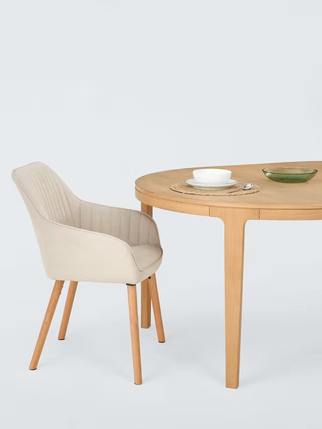 John Lewis Mira II Extending Round Dining Table Oak