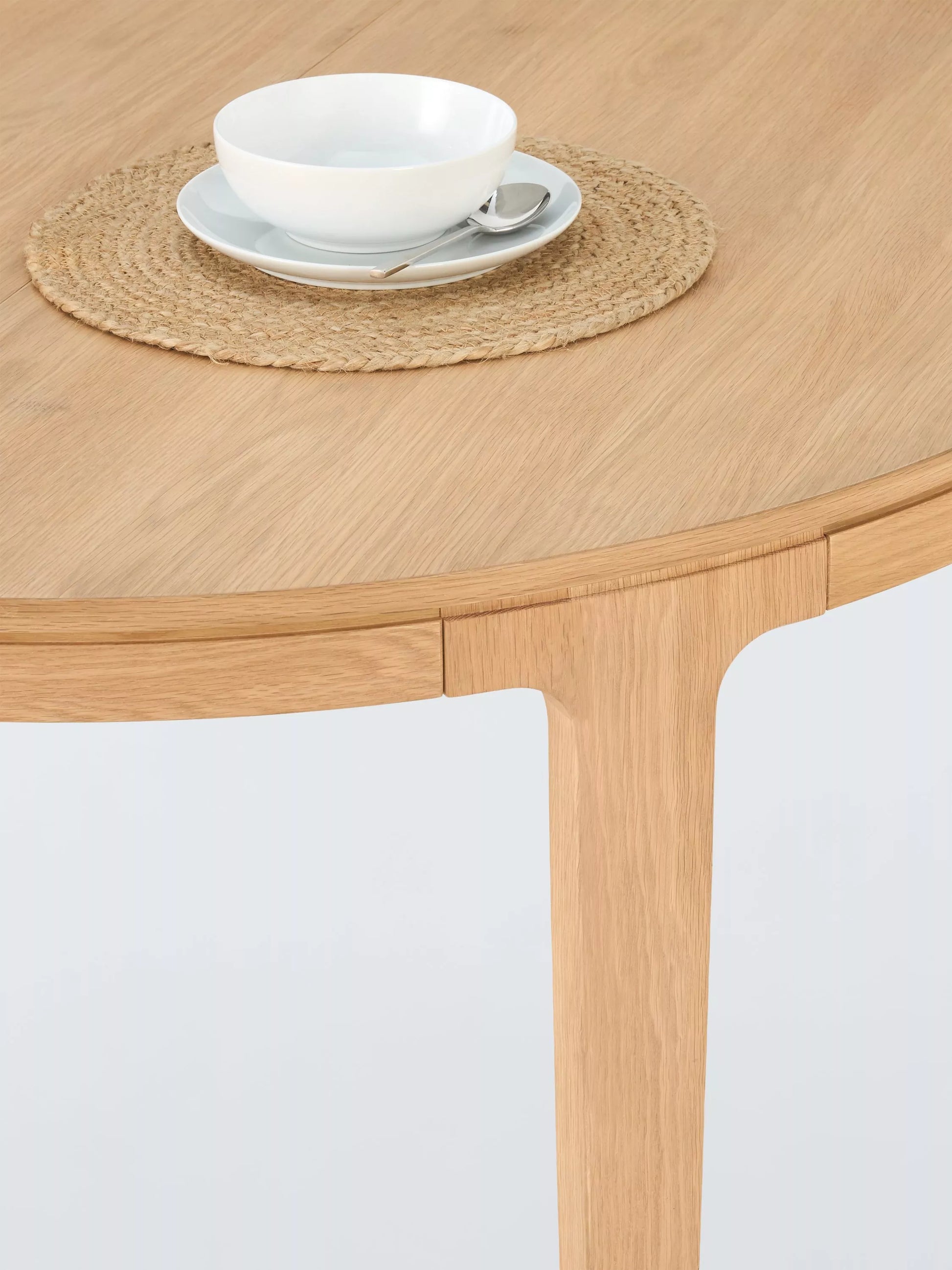 John Lewis Mira II Extending Round Dining Table Oak
