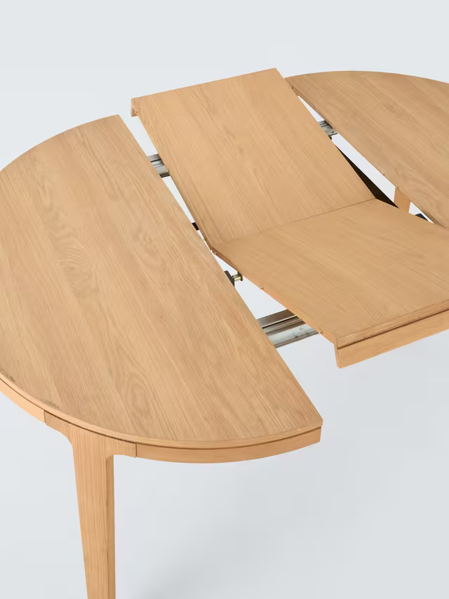 John Lewis Mira II Extending Round Dining Table, Oak