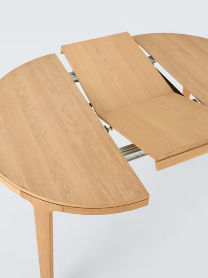 John Lewis Mira II Extending Round Dining Table, Oak