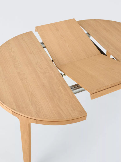 John Lewis Mira II Extending Round Dining Table Oak