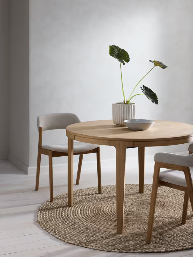 John Lewis Mira II Extending Round Dining Table, Oak