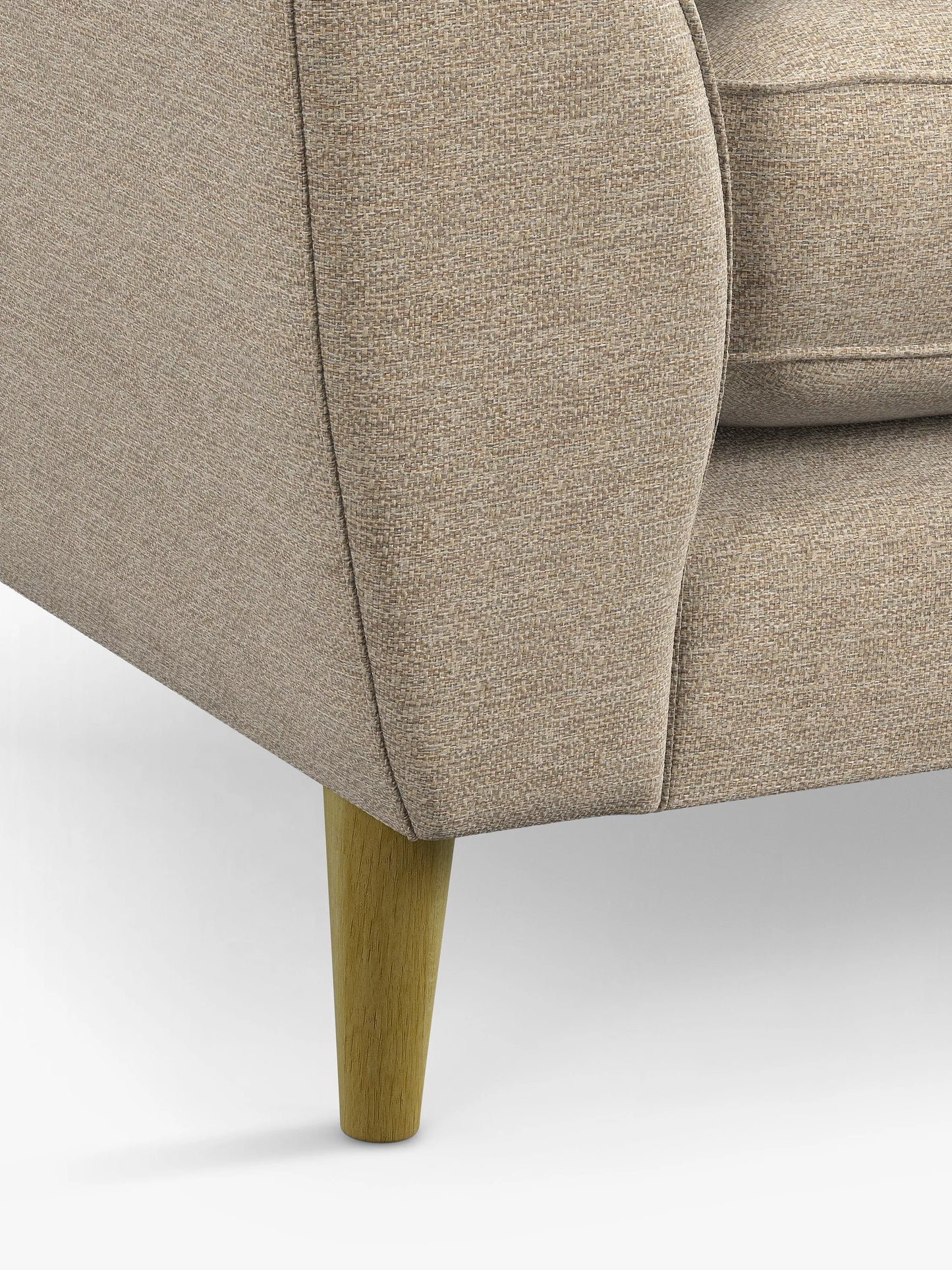 John Lewis Ambleside Large 3 Seater Sofa, Light Leg, Textured Weave Natural