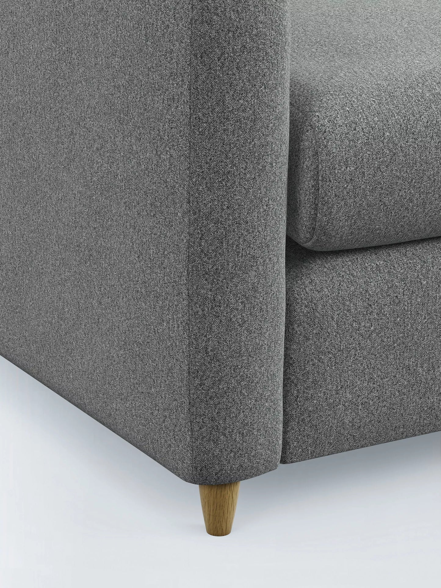 John Lewis Bailey II Medium Sofa Bed, Light Leg, Brushed Tweed Grey