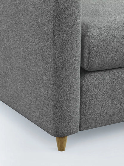 John Lewis Bailey II Medium Sofa Bed, Light Leg, Brushed Tweed Grey
