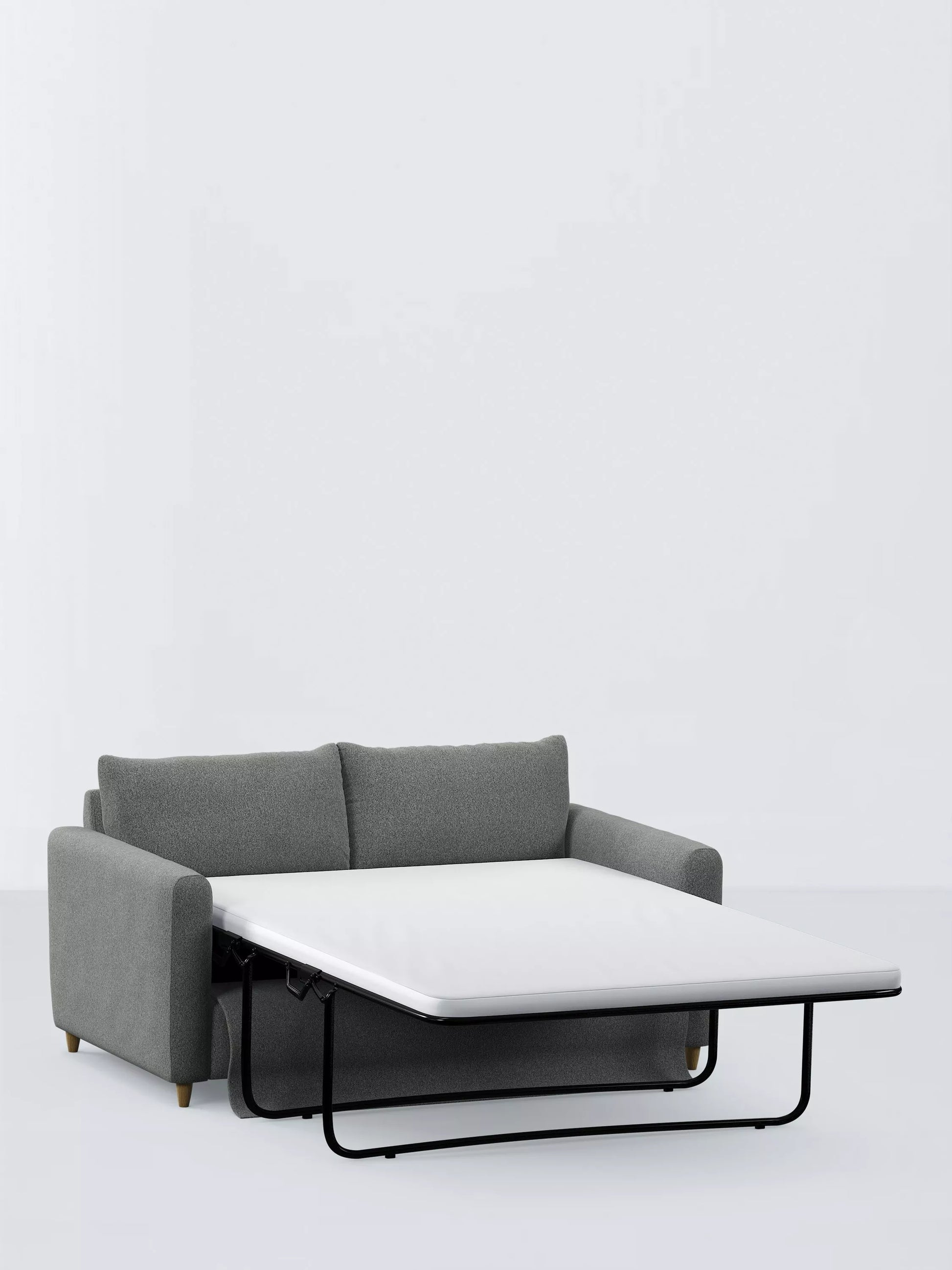 John Lewis Bailey II Medium Sofa Bed, Light Leg, Brushed Tweed Grey