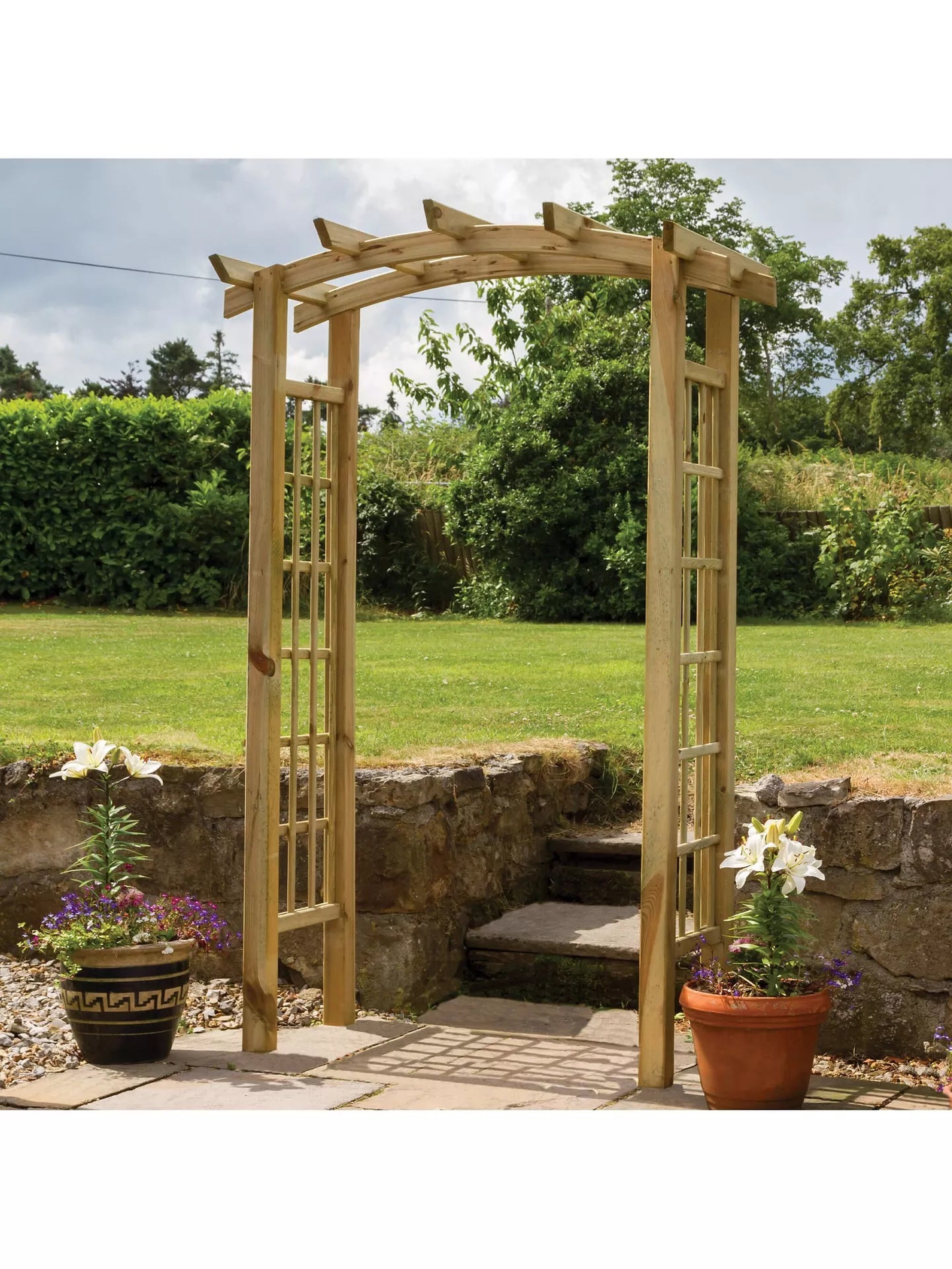 Zest Moonlight Wooden Garden Arch Natural