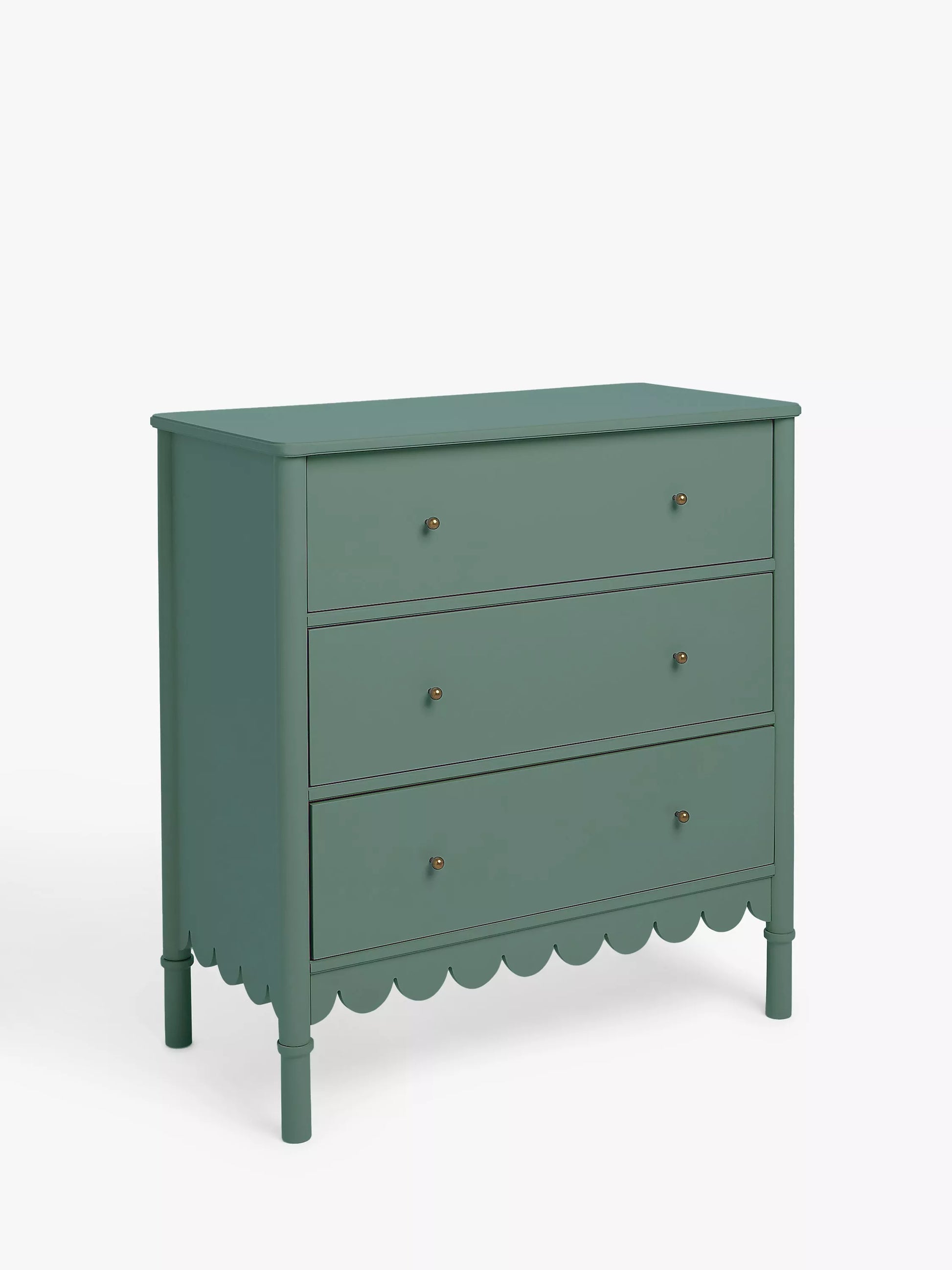 John Lewis Chest of Drawer Hem 3 Drawer Chest Green