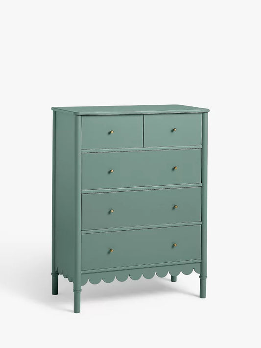 John Lewis ANYDAY Hem 5 Drawer Chest, Dark Green