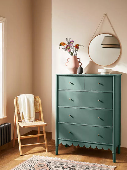 John Lewis ANYDAY Hem 5 Drawer Chest, Dark Green