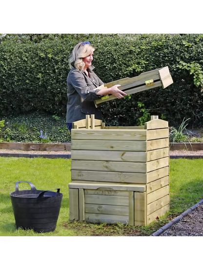 Zest Wooden Eco Hive Composter, Natural