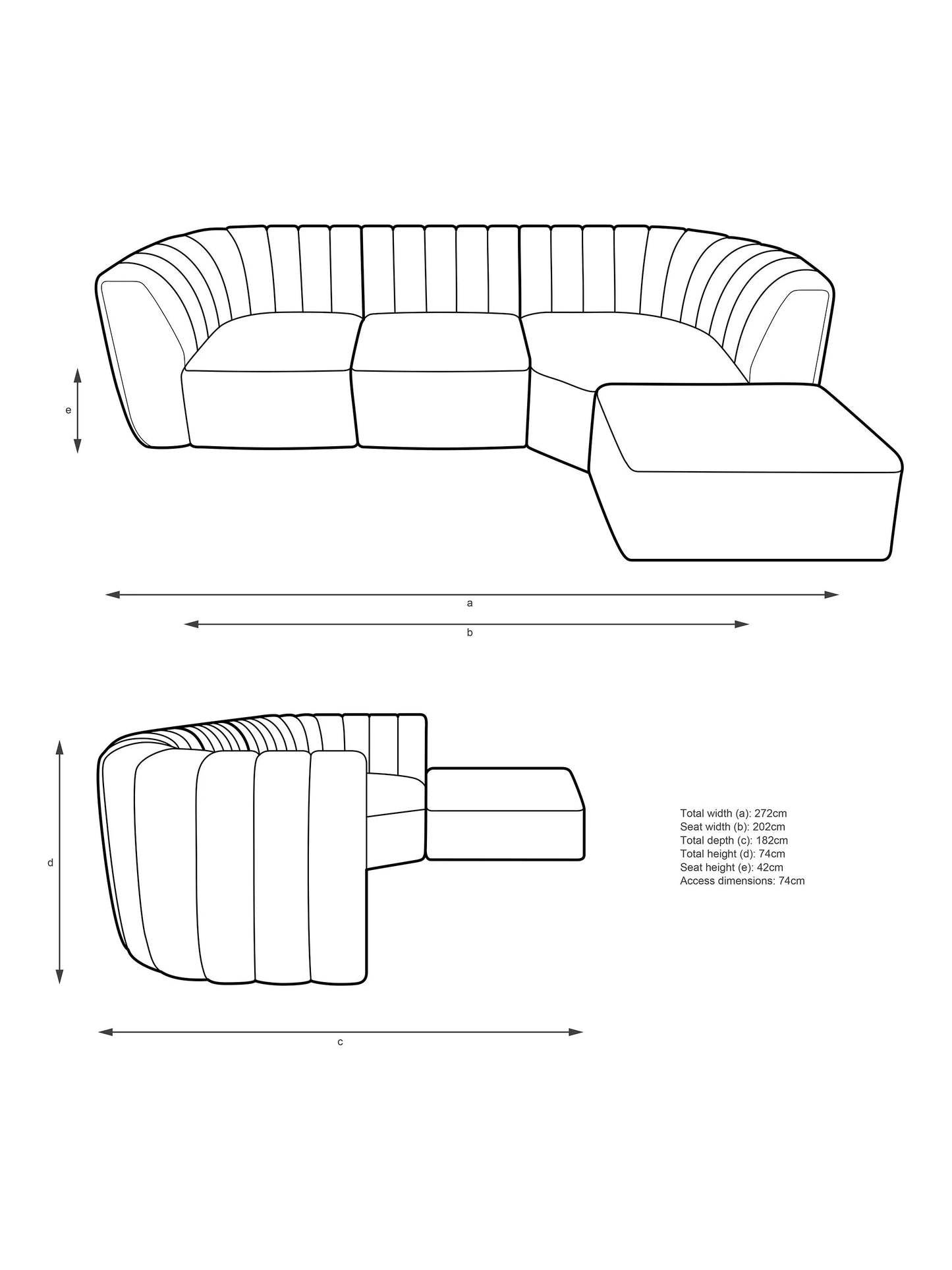 John Lewis Flow RHF Chaise End Sofa Easy Clean Soft Boucle Natural