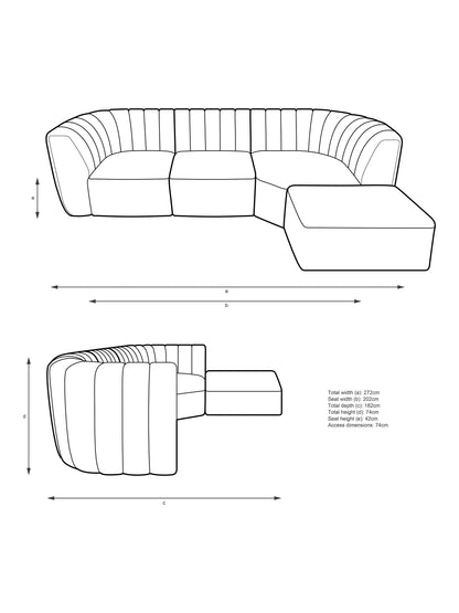 John Lewis Flow RHF Chaise End Sofa Easy Clean Soft Boucle Natural