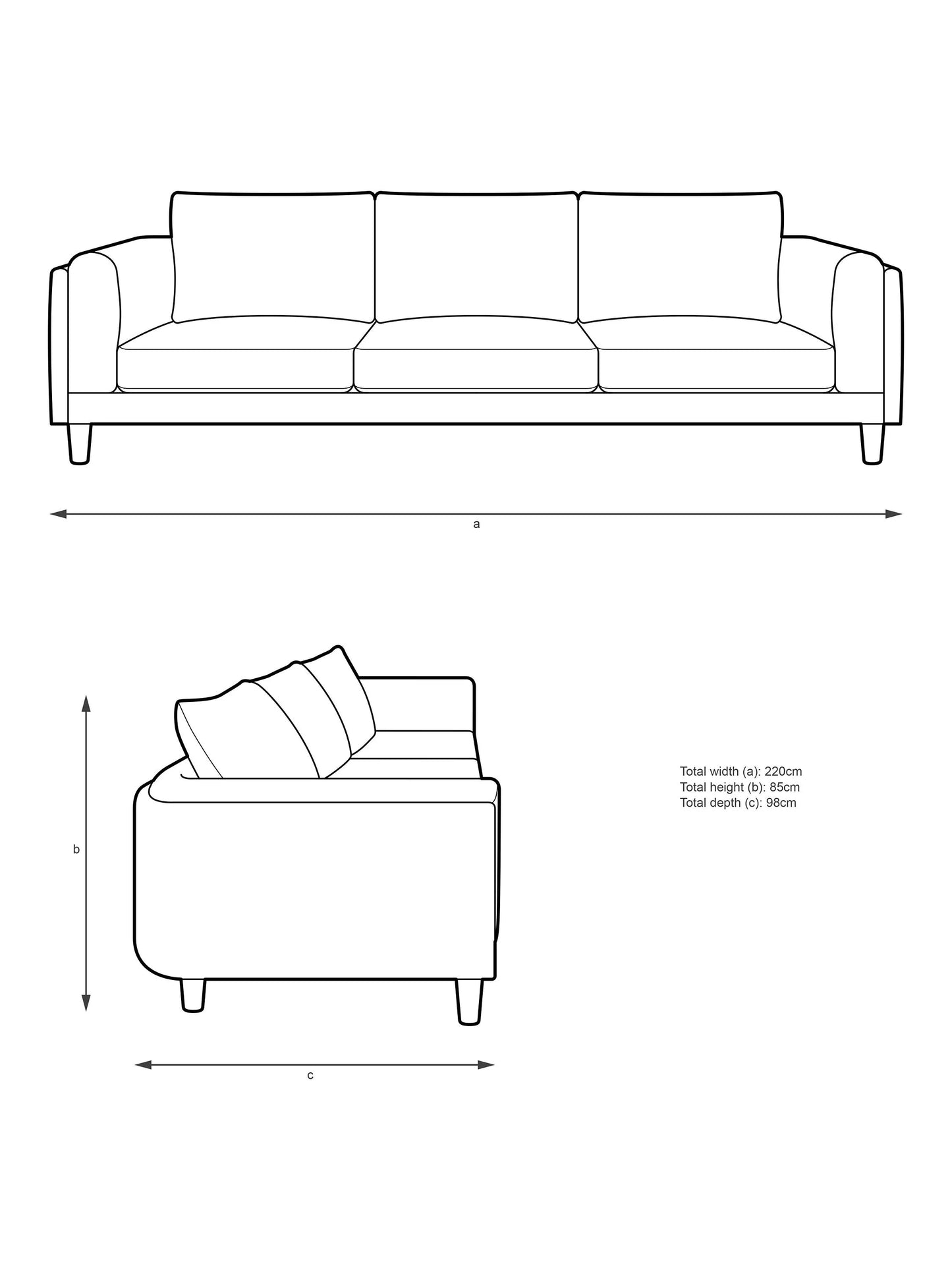 John Lewis Harbour Grand 3 Seater Sofa Aquaclean Titan Blue