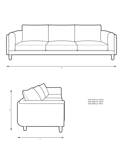 John Lewis Harbour Grand 3 Seater Sofa Aquaclean Titan Blue