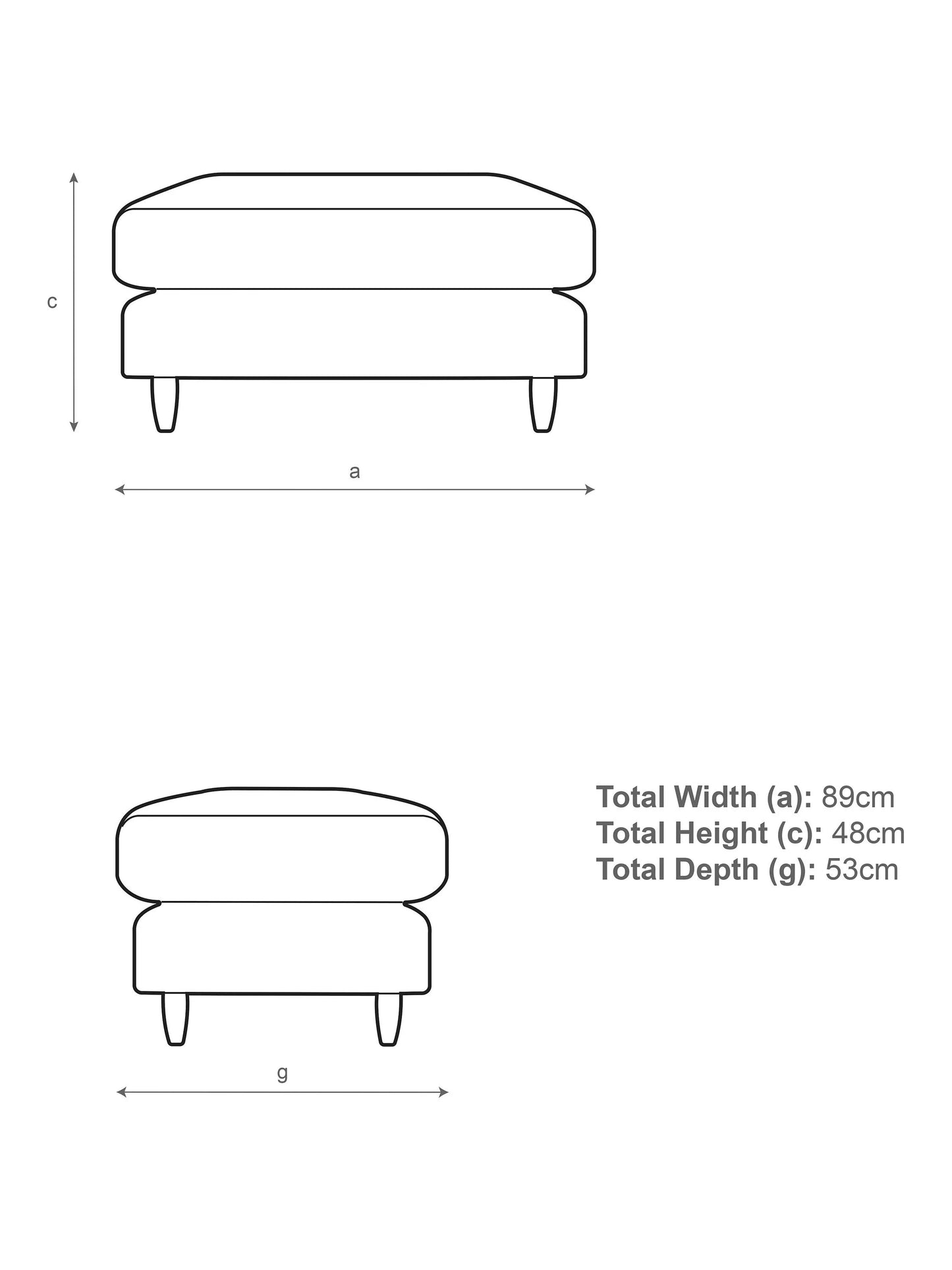 John Lewis Bailey II Footstool Aquaclean Titan Natural