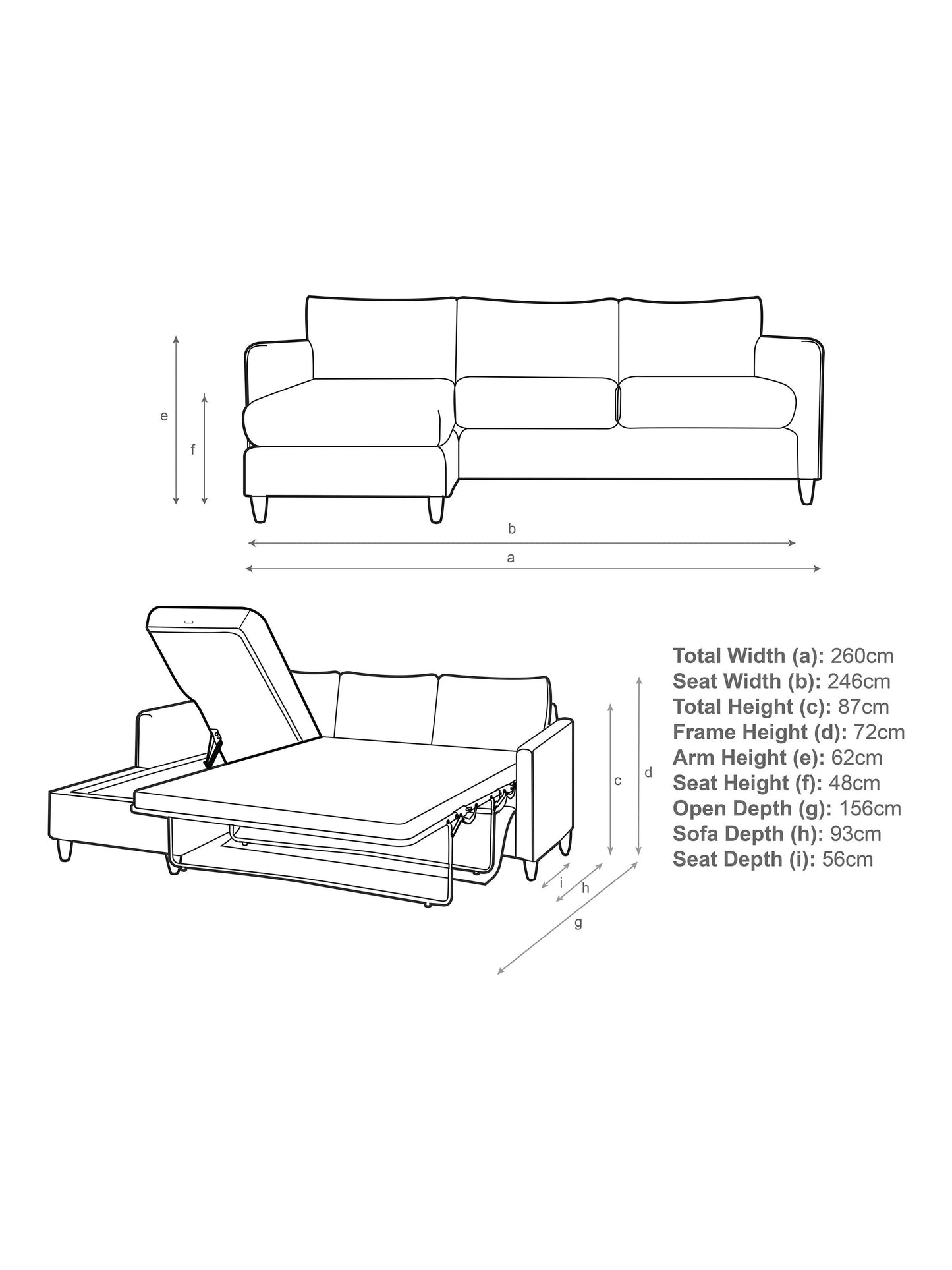 John Lewis Bailey II LHF Chaise End Sofabed Natural