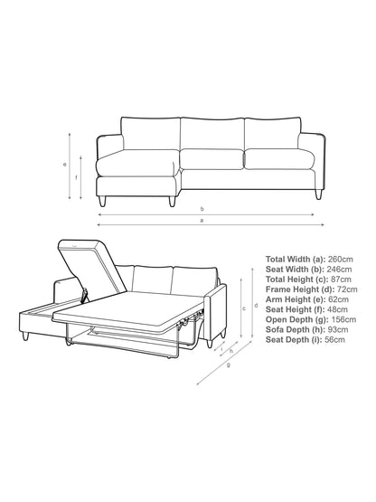 John Lewis Bailey II LHF Chaise End Sofabed Natural