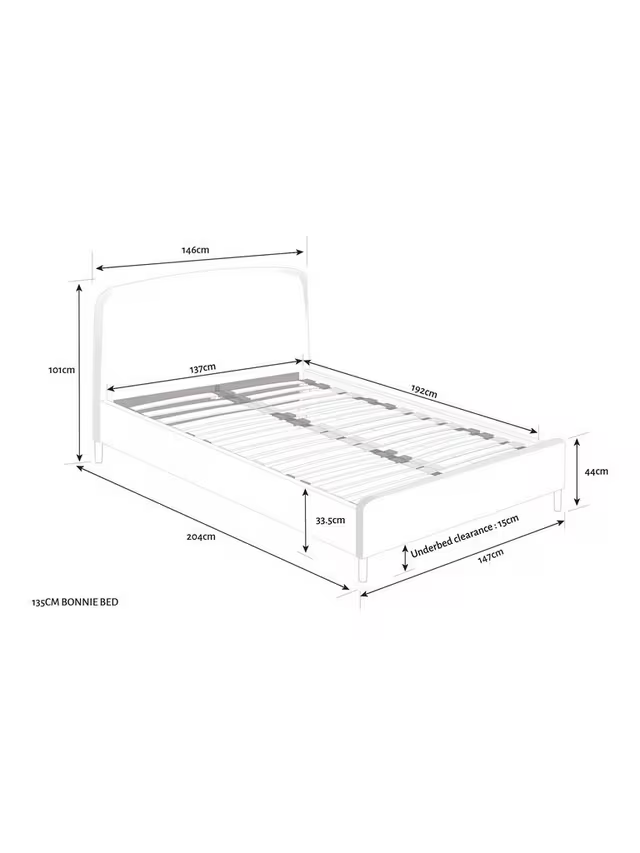 John Lewis Bonnie Upholstered Bed Frame, Double