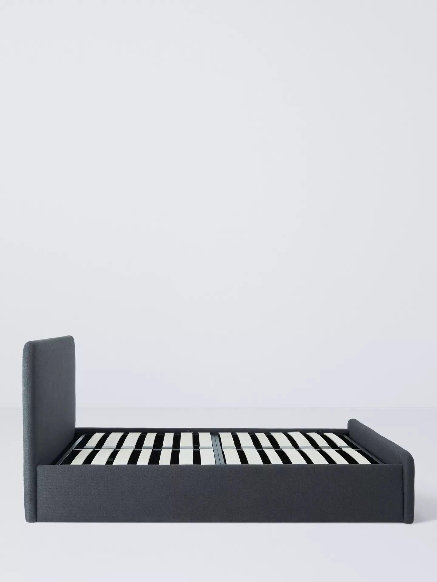 John Lewis Bonnie Ottoman Storage Upholstered Bed Frame, Small Double, Brushed Tweed Charcoal