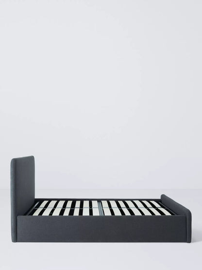 John Lewis Bonnie Ottoman Storage Upholstered Bed Frame, Small Double, Brushed Tweed Charcoal
