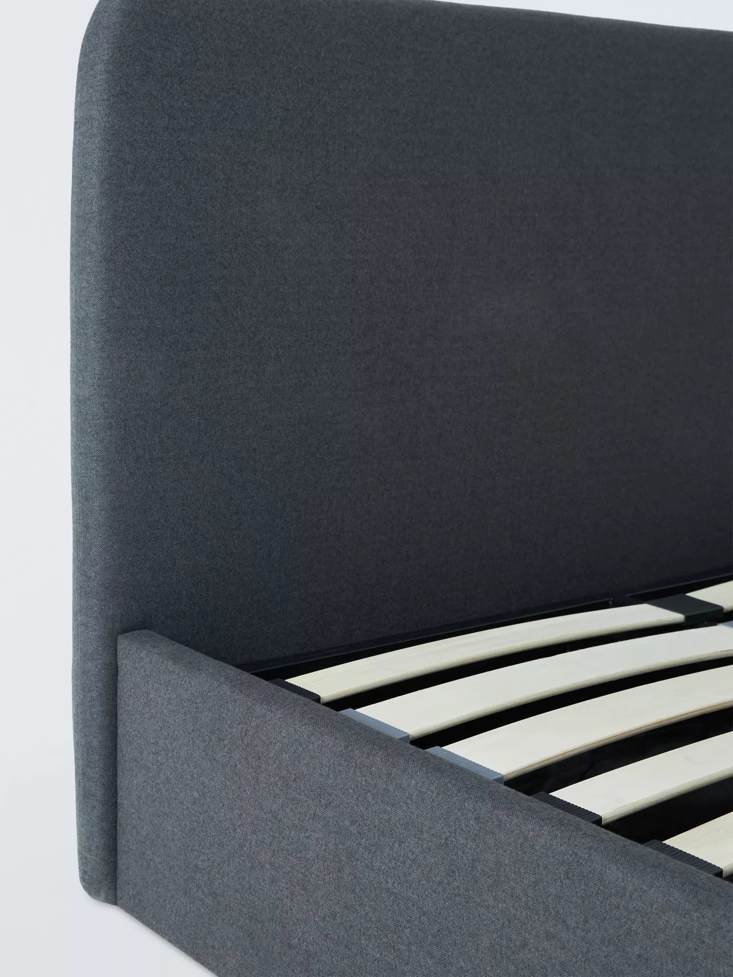 John Lewis Bonnie Ottoman Storage Upholstered Bed Frame, Small Double, Brushed Tweed Charcoal