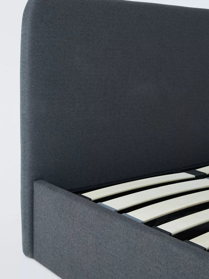 John Lewis Bonnie Ottoman Storage Upholstered Bed Frame, Small Double, Brushed Tweed Charcoal