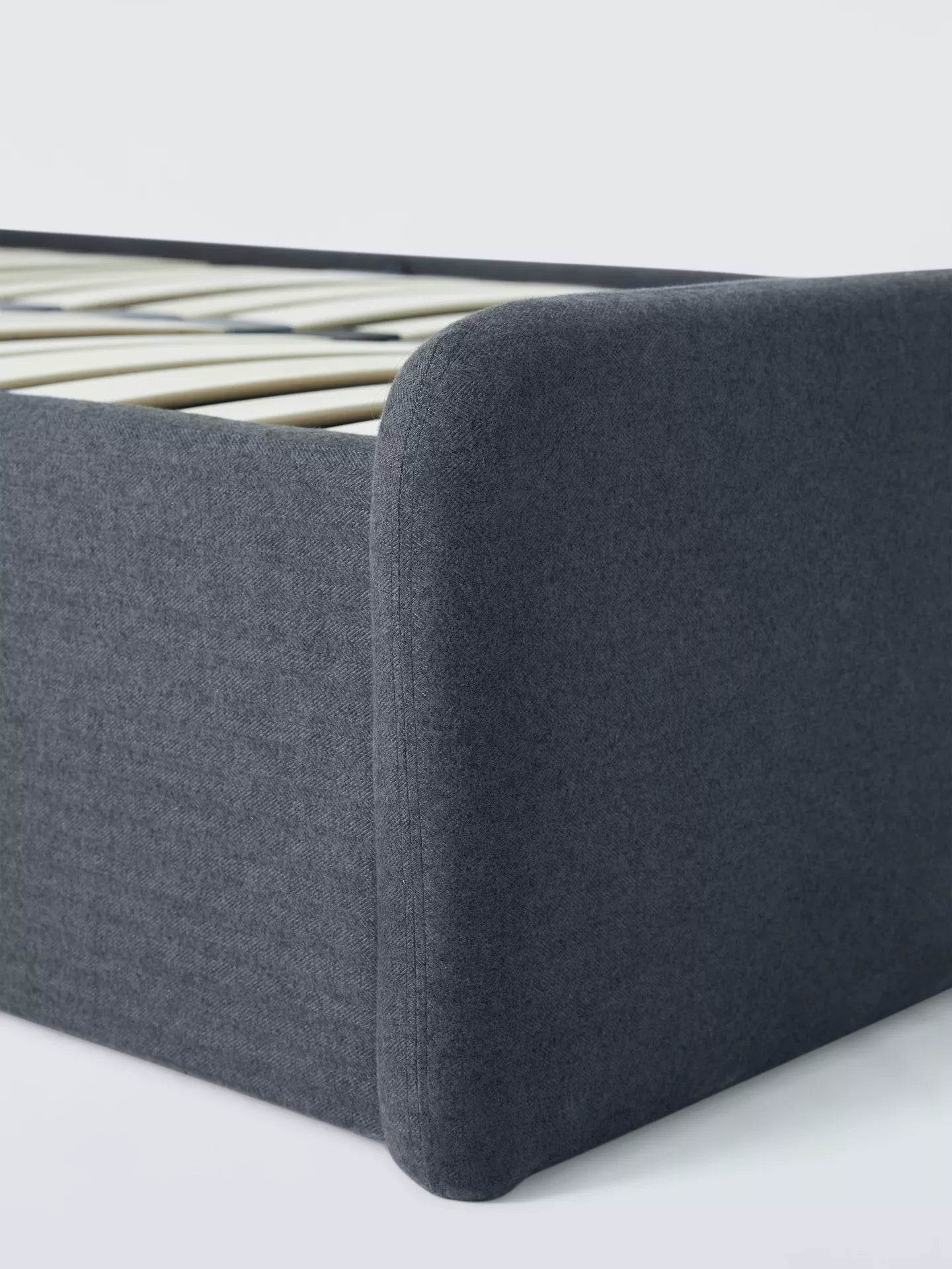 John Lewis Bonnie Ottoman Storage Upholstered Bed Frame, Small Double, Brushed Tweed Charcoal