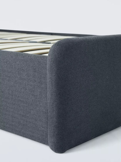 John Lewis Bonnie Ottoman Storage Upholstered Bed Frame, Small Double, Brushed Tweed Charcoal