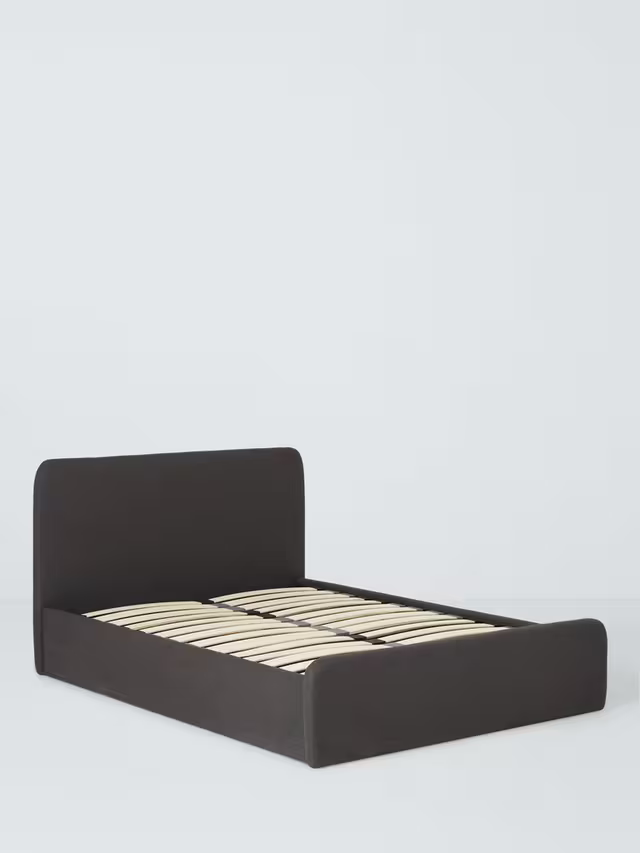 John Lewis Bonnie Ottoman Storage Bed Frame King Size Brushed Tweed Charcoal