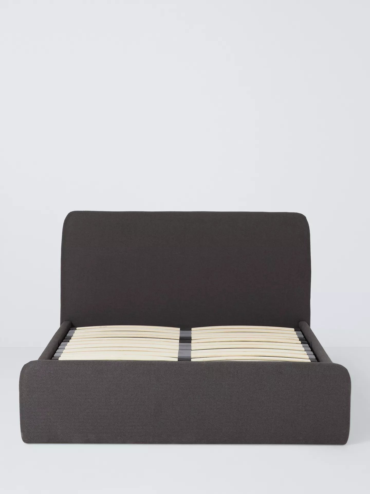 John Lewis Bonnie Ottoman Storage Upholstered Bed Frame, Double, Brushed Tweed Charcoal