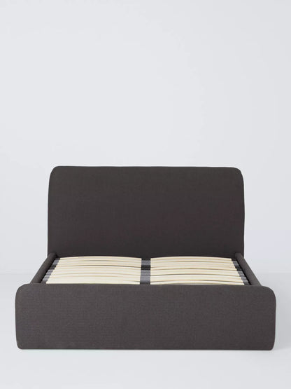 John Lewis Bonnie Ottoman Storage Upholstered Bed Frame, Double, Brushed Tweed Charcoal