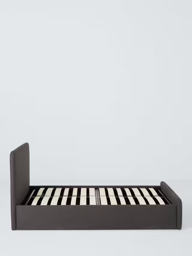 John Lewis Bonnie Ottoman Storage Upholstered Bed Frame, Double, Brushed Tweed Charcoal